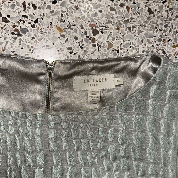 Ted Baker London Kaleen green a line dress back zip size 2 US size 4-6 - Picture 4 of 7